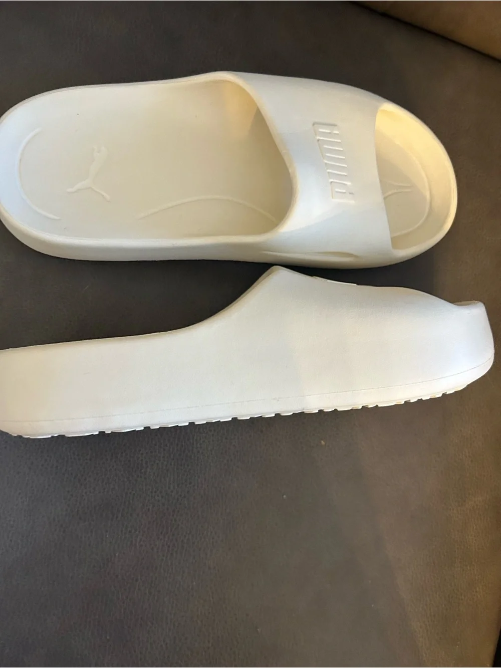 Puma White Men’s(Unisex) Slip-On Slide Sandals